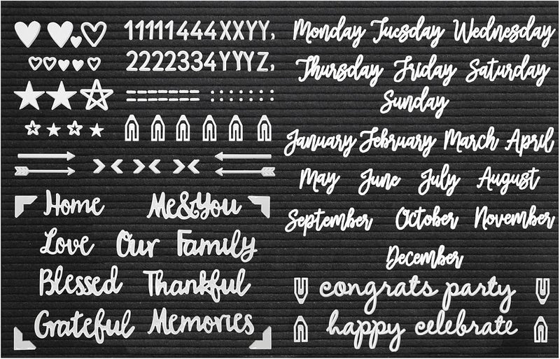 G GAMIT Felt Letter Board Letters Set, Letter Sign Symbol Numbers and Cursive Week and Month Only - Image 1